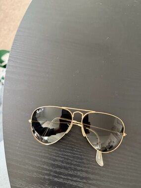 Ray-Ban Gold Frame Sunglasses with Black Lenses